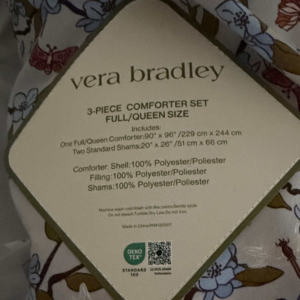 Vera Bradley Blue and Brown Comforter Set - Picture 3 of 4